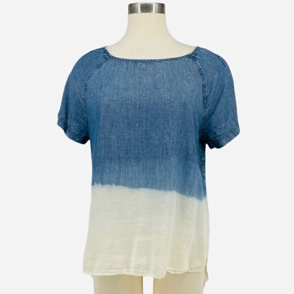 Calvin Klein Fading Split Tye Die Hi-Low Top - Picture 1 of 7